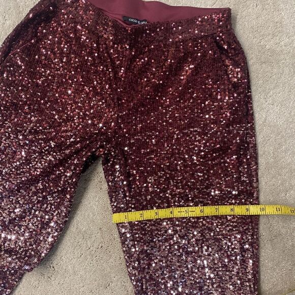 Cable & Gauge burgundy Sequin Pants. Size XSmall. 🩸 - Picture 8 of 8